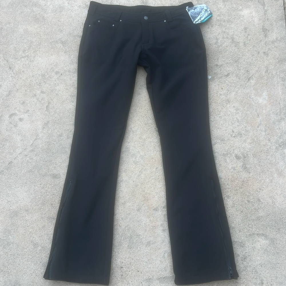Pulse Women's Black Ski Snow Pants Ankle Zipper Women's Size M NWT